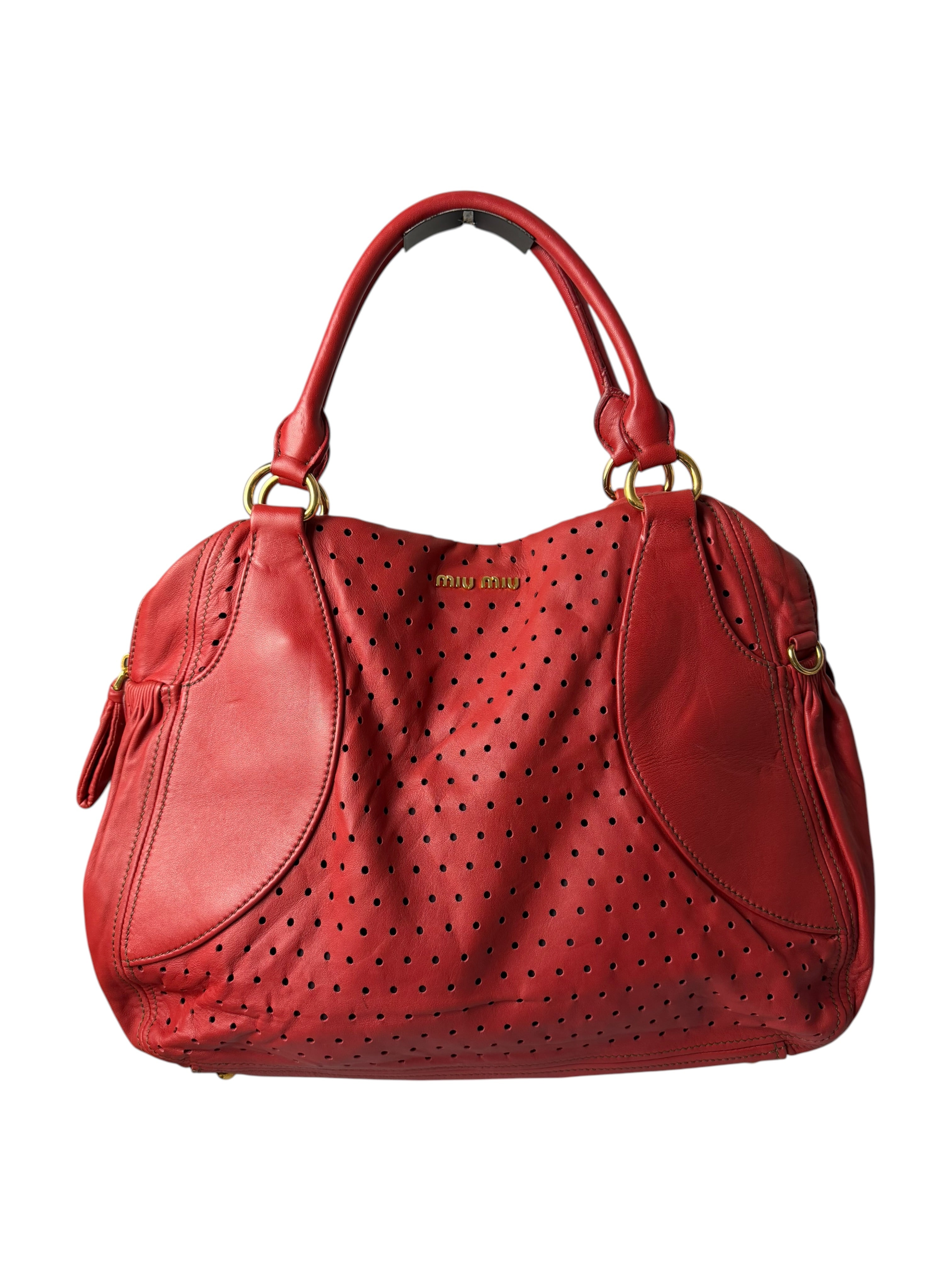 Sac Miu Miu en cuir rouge