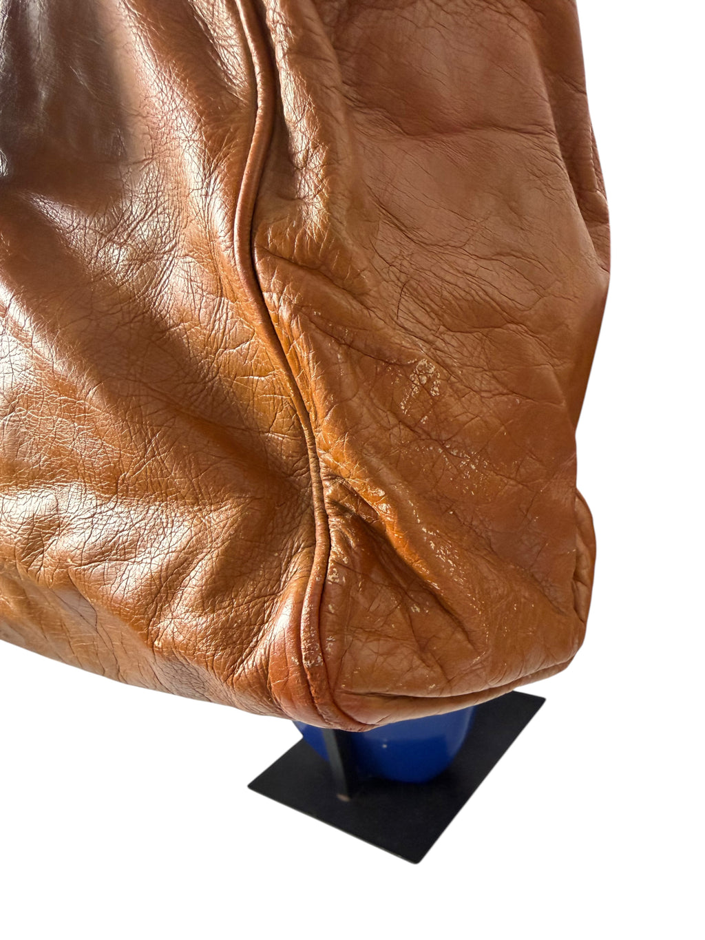 Sac Prada en cuir brillant orange